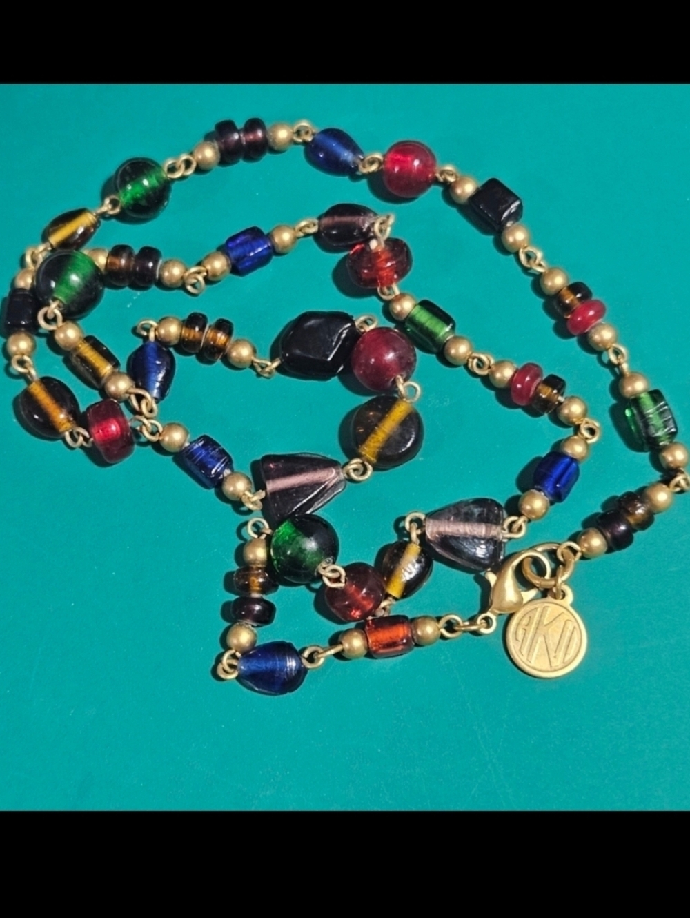 Vintage Anne Klein Glass Beaded Necklace